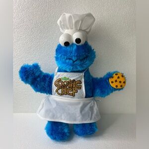 Vintage Sesame Street Cookie Chef COOKIE MONSTER 19" Plush Toy Stuffed Animal